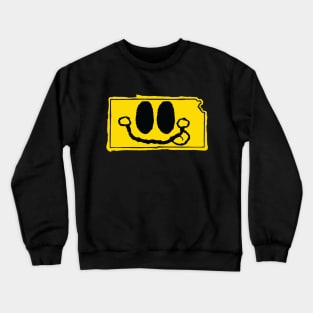 Kansas Happy Face with tongue sticking out Crewneck Sweatshirt